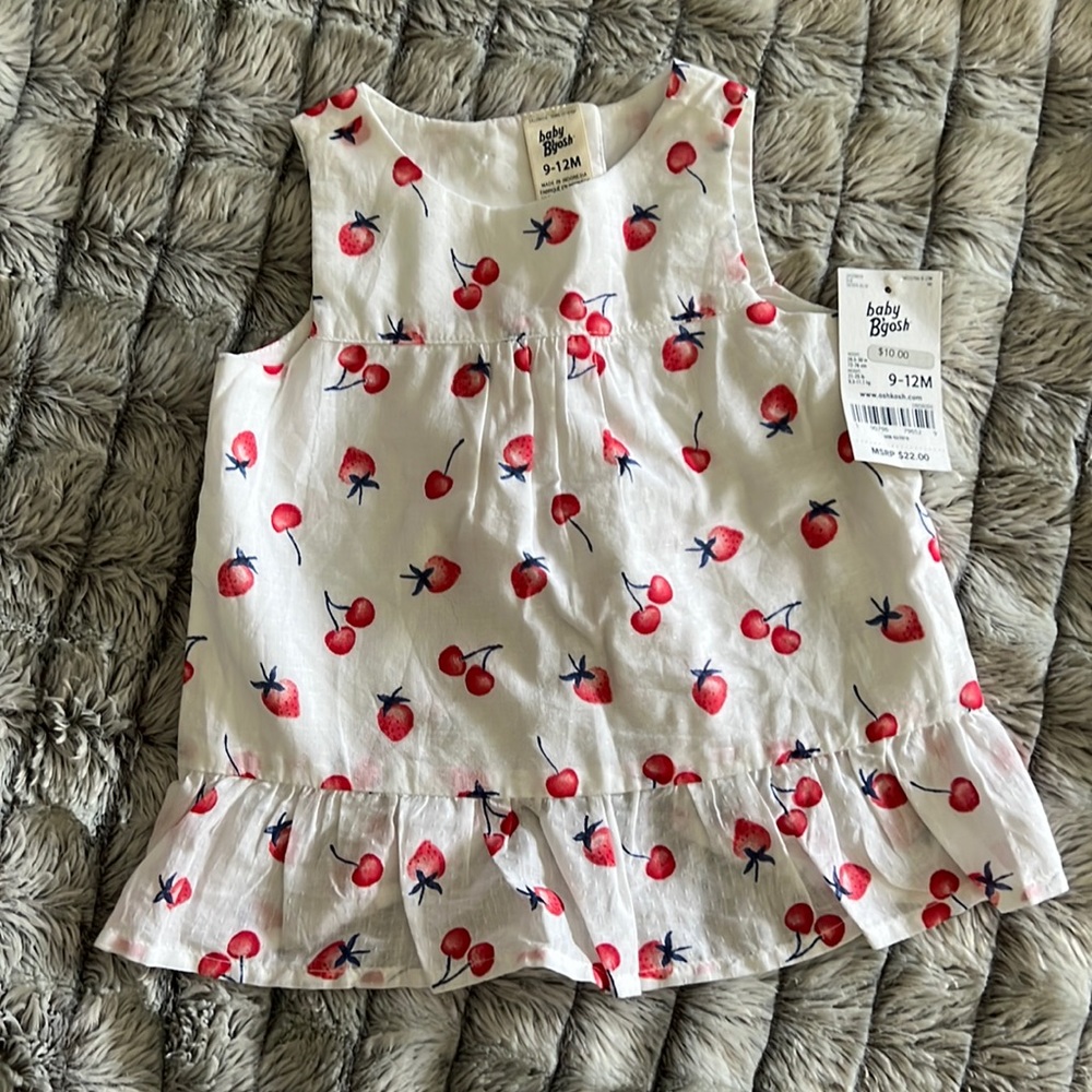 Strawberry tank top with open back